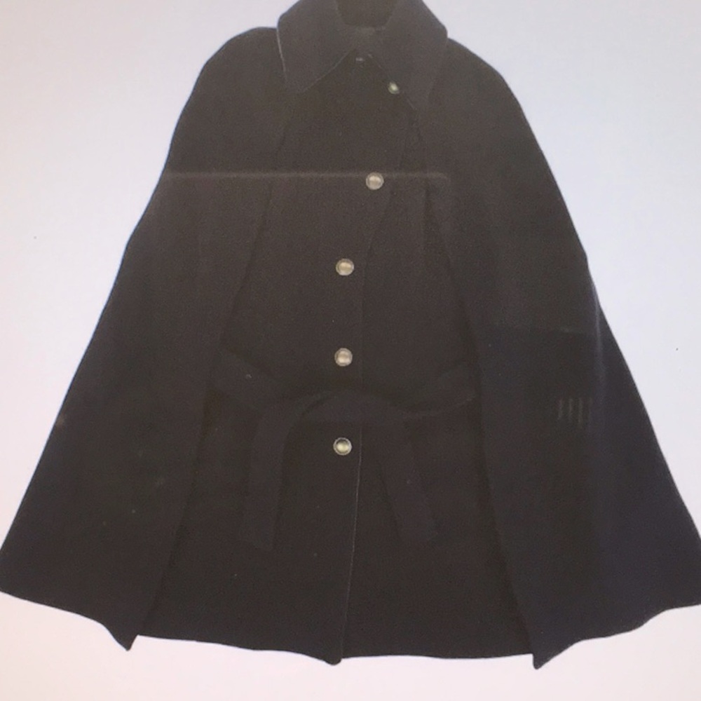 Banana Republic Black Wool Cape - Picture 4 of 12